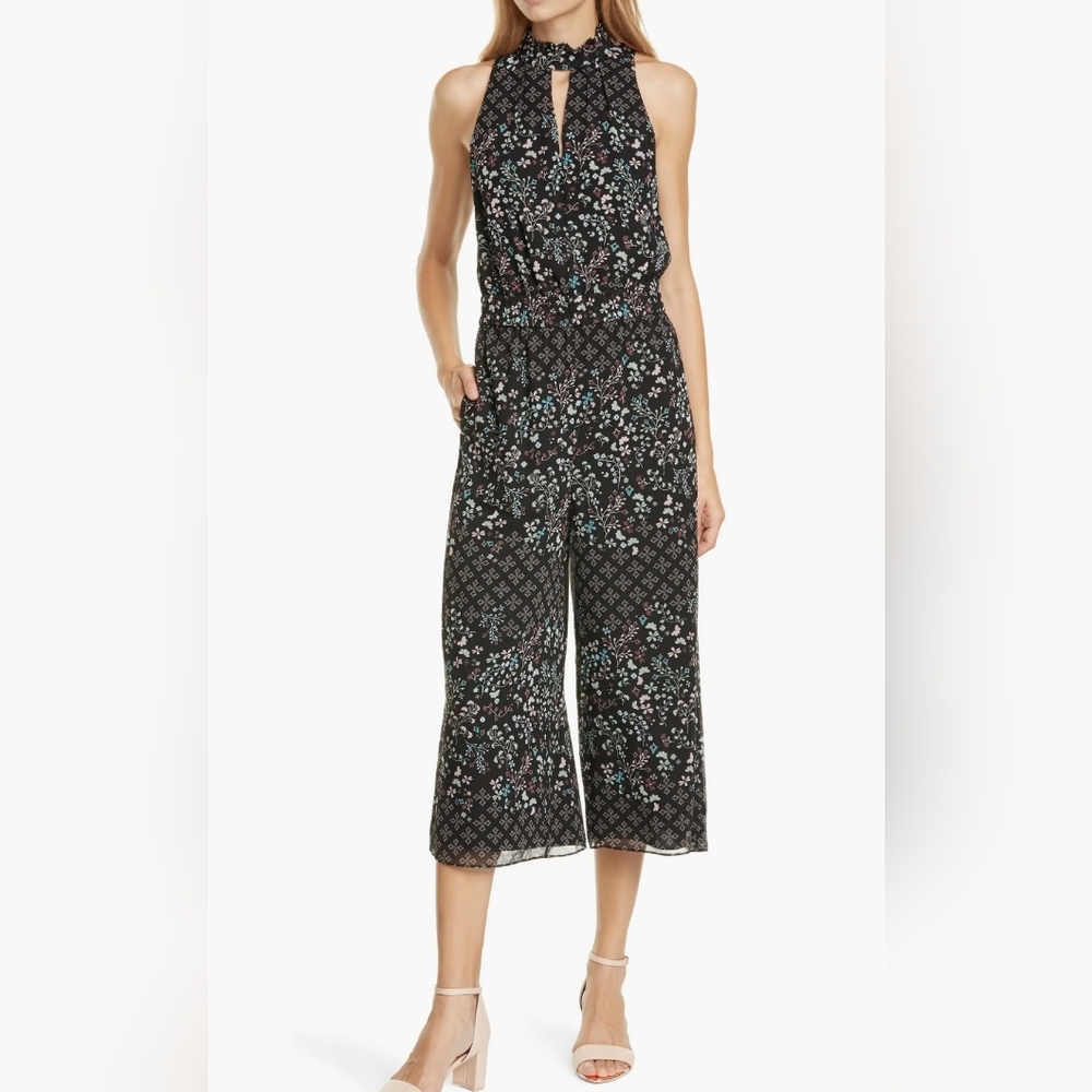 Ted Baker NWT Black Hazel High-Neck Marcila Wide-Leg Jumpsuit Size XS